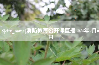 澄迈消防教育公开课直播2024年9月6日