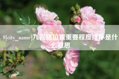 澄迈九宫格位置重要程度排序是什么意思