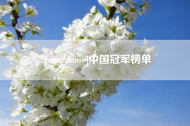 澄迈中国冠军榜单